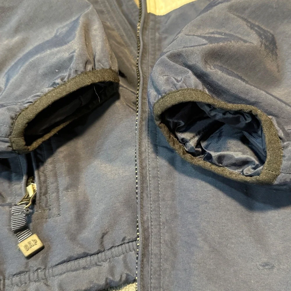 GAP Kids Navy Blue‎ Zip Jacket Small (5-6) Fleece Lined Windbreaker Y2K Retro